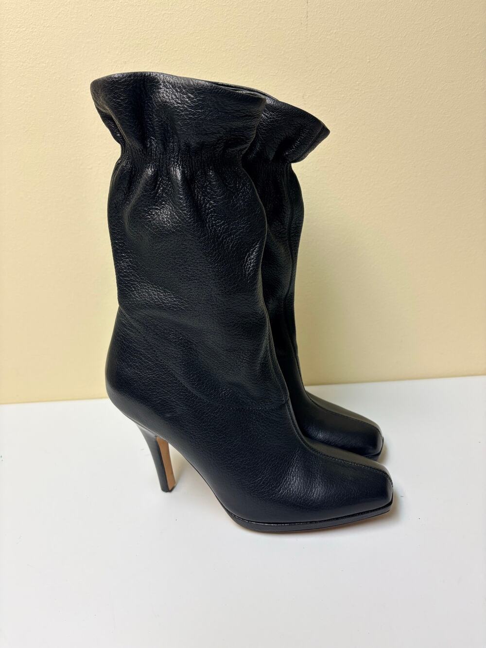 Cole Haan Collection Nike Air Women’s 8.5B Black Leather Slouch Heel Boots